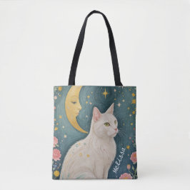 Den fantastiska vitkatten med Grönt Ögon Tygkasse