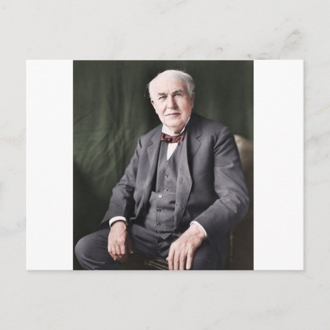 Den färgade bilden av Thomas Edison Vykort (Framsida)