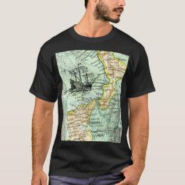 Den färgade världskartan över Pirat-resande med ba T Shirt