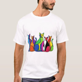 Den färgglada kattfesten t shirt