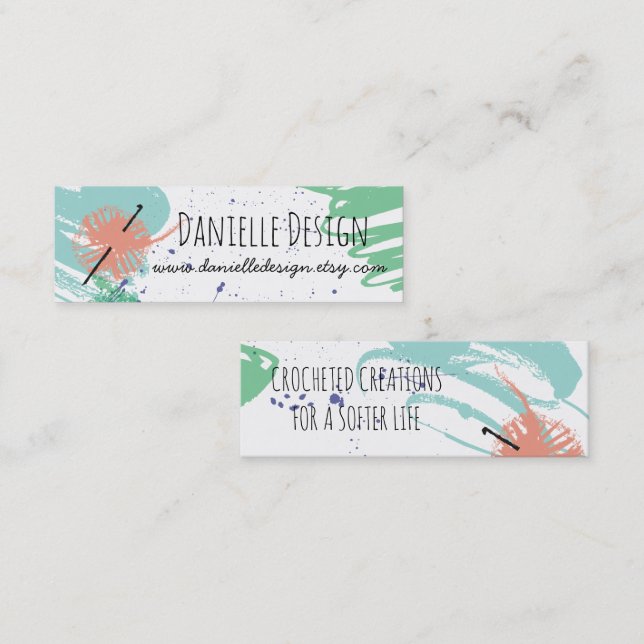 Den färgrika abstrakt virkningen hakar mini visitkort (Fram/baksida)