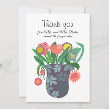 Den färgrika blommabukettdesignen tackar dig