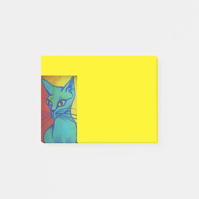 den färgrika katten postar det noterar post-it block (Framsida)