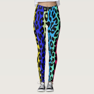 Den färgrika leoparden flår mönster #23 leggings