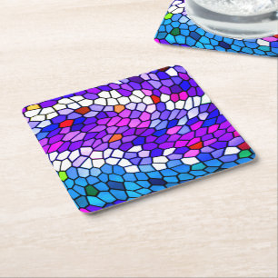 Den färgrika mosaiken belägger med tegel underlägg papper kvadrat