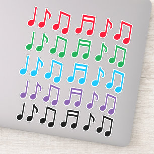 Den färgrika musikalen noterar symboler klistermärken