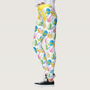 Den färgrika påskägget och målar stänk leggings