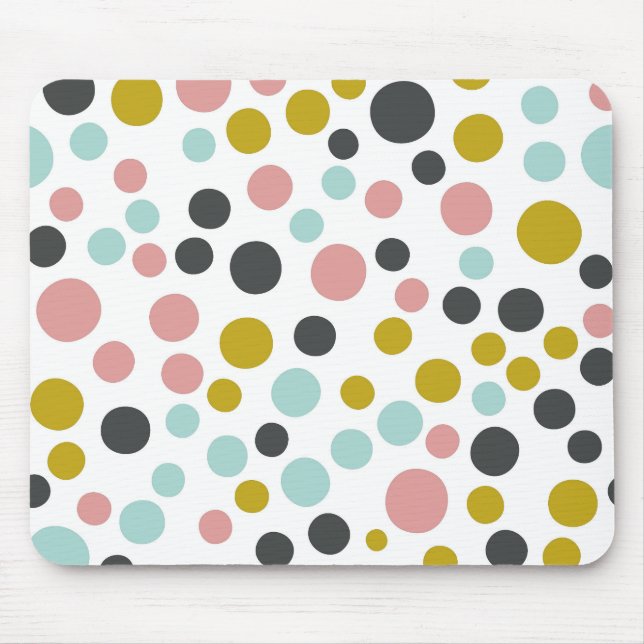 Den färgrika pastellfärgade musen för polka dots | musmatta (Framsidan)