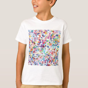 Den färgrika regnbågepolkaen pricker vattenfärg t shirt