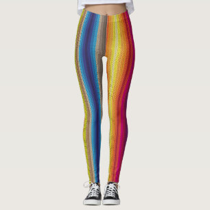 Den färgrika stack regnbågen verkställer damask leggings