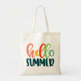 Den färgrika totot för typografihejsommar hänger tygkasse