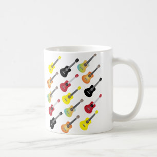 Den färgrika ukulelen mönstrar musik kaffemugg