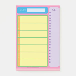 Den färgrika weeklyen som gör klibbigt, noterar post-it block