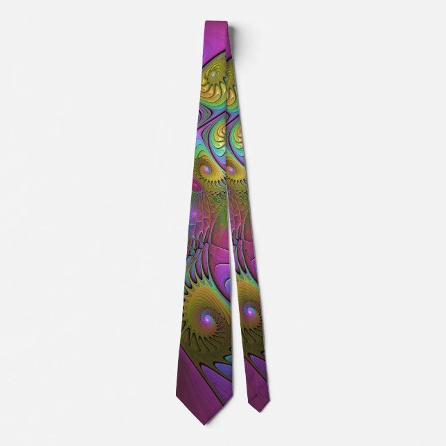 Den färgstarka färglösa Abstrakten Trippy Fractal  Slips (Framsida)