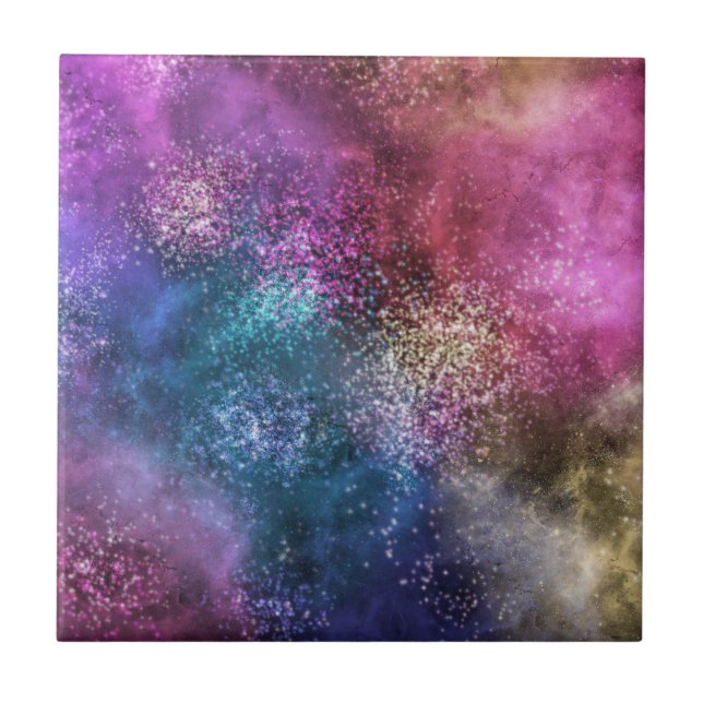 Den färgstarka galaxen kakelplatta (Framsidan)