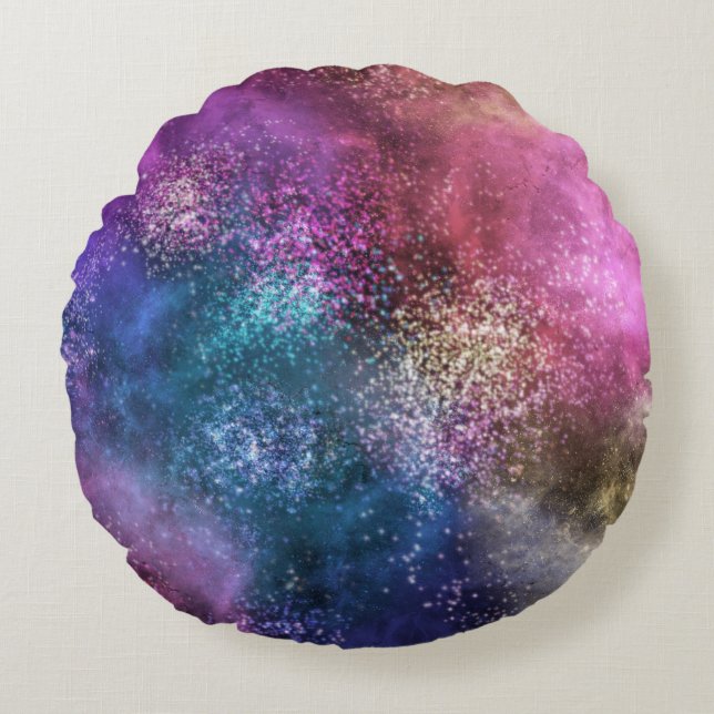 Den färgstarka galaxen rund kudde (Framsidan)