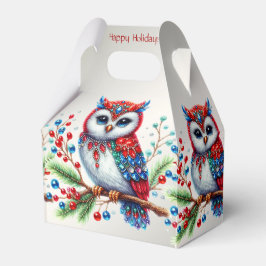 Den färgstarka julboxen Uggla Helgdag Presentaskar