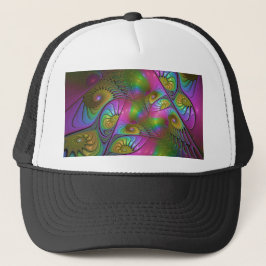 Den färgstarka, moderna Abstrakten Fractal Art Keps