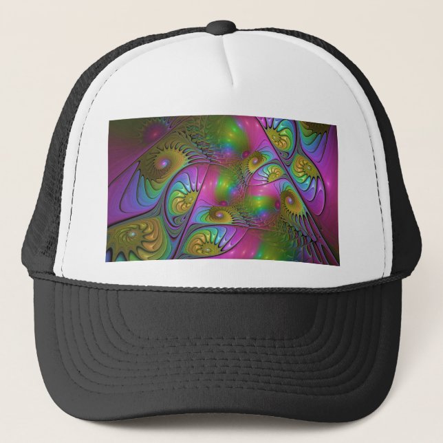 Den färgstarka, moderna Abstrakten Fractal Art Keps (Framsida)
