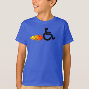 Den fartfyllda rullstolen med flammar t-shirt