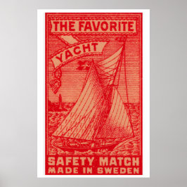 Den Favorit Yacht - Matchbox Tryck - Sverige Vägg