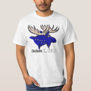 Den fega älgen för Alaska lokalflagga värderar Tee