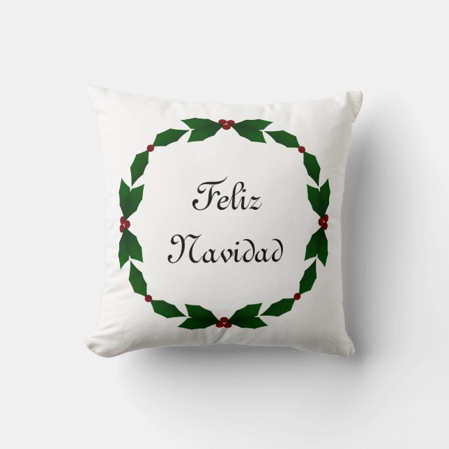 Den Feliz Navidad järnekhelgdag kudder Kudde (Framsida)