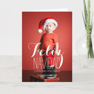 Den Feliz Navidad spanjoren Julhälsningar kortet Helgkort
