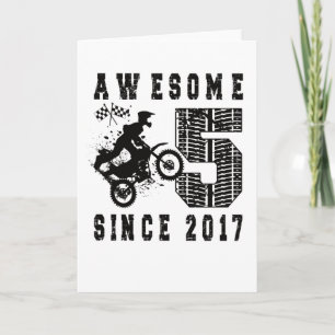 Den femte födelsedagen 2017 Gift Dirt Bike Boy Bor Kort