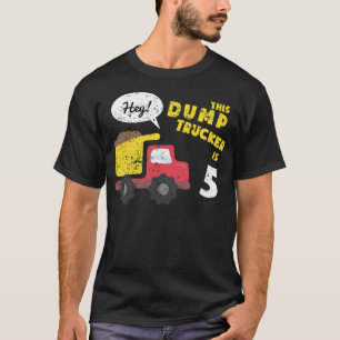 Den femte födelsedagen Kids-byggnaden Lastbil Last T Shirt