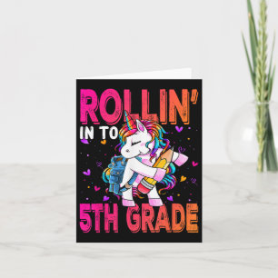 Den femte Klass-dagen för Unicorn Back to school Kort