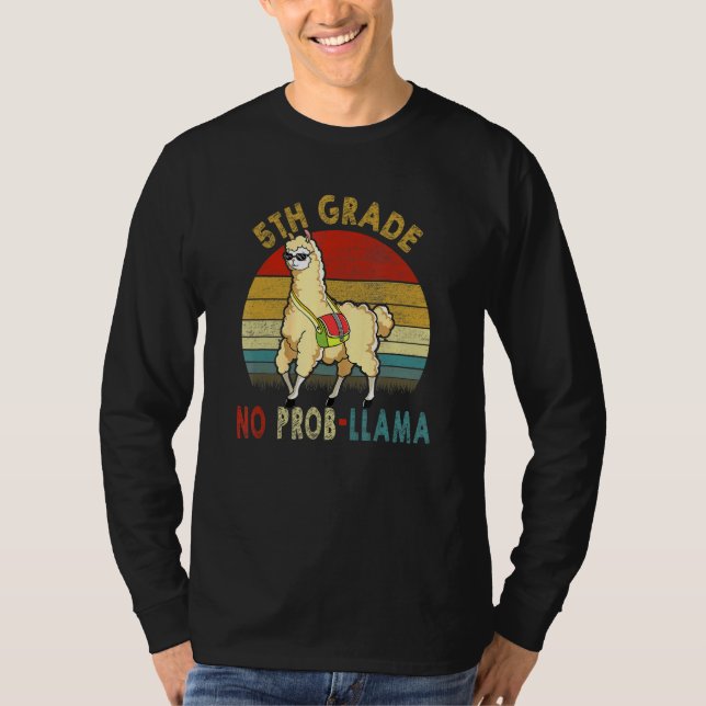 Den femte Klass, ingen prob-Llama-lärare Student f T Shirt (Framsida)