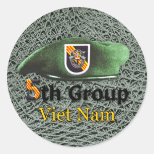 Den femte Speciella styrgruppen Grönt Berets Viet Runt Klistermärke