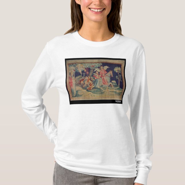 Den femte trumpeten och gräshopporna tee shirt (Framsida)