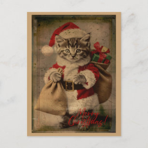 Den 'Festiva galenskapen' Kattunge Julkort Vykort