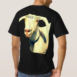 Den feta grafiska tryckningen 'The Goat Life' bakt T Shirt