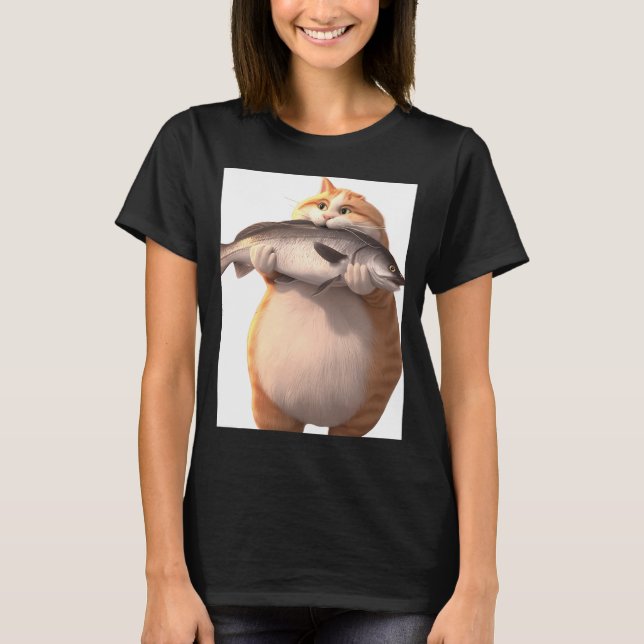 Den feta katten t shirt (Framsida)
