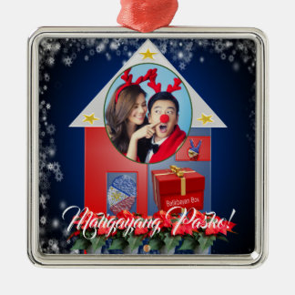 Den filippinska lyktan, parolen, flagga, julgransprydnad metall