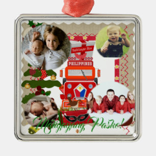 Den filippinska lyktan, parolen, flagga, julgransprydnad metall