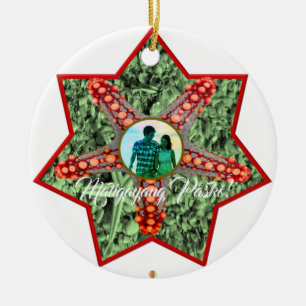 Den filippinska lyktan, parolen, stranden, julgransprydnad keramik