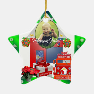 Den filippinska parolen, flagga, Balikbayan boxas, Julgransprydnad Keramik