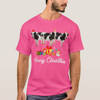 Den fina julen Ljus Julafton Pajama Dairy Cow Anim T Shirt