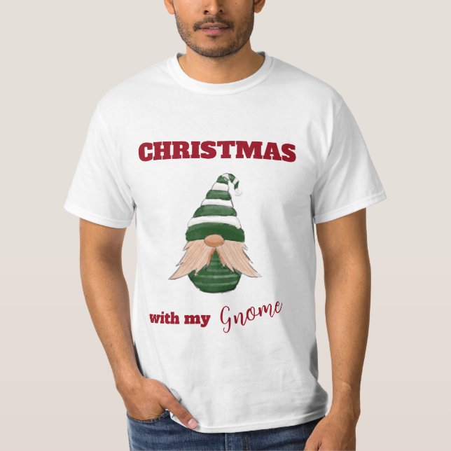 Den fina julen "med min nome" Gnome T-Shirt (Framsida)