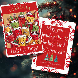 Den fina julklappen La La Let's Get Tipsy Humor Julkort