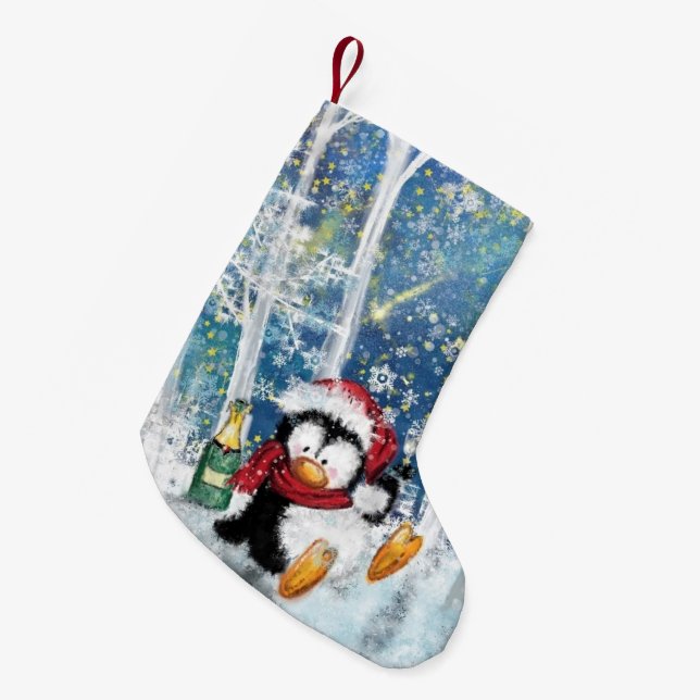 Den fina julklappen med Lycklig Party Penguin Liten Julstrumpa (Framsidan (Hängande))