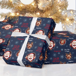Den fina jultomten Reindeers Namn-marinblå jul Presentpapper