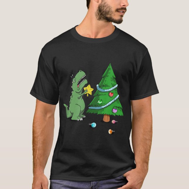 Den fina kampen är Dinosaur Julgran Sta T Shirt (Framsida)
