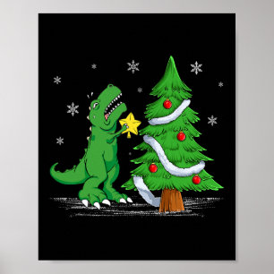 Den fina kampen är verklig Dinosaur T-rex Dino Chr Poster