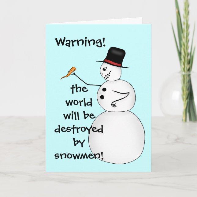 Den fina konspirationen i snögubbe vid jul helgkort (Framsida)