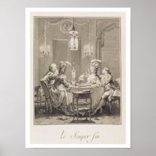 Den fina kvällsmålet, 1781 som inristas av I.S. Poster